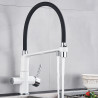 Baterie chiuveta bucatarie, Blackswan, Tip M22 cu iesire pentru apa purificata, model alb, dimensiune 43 cm