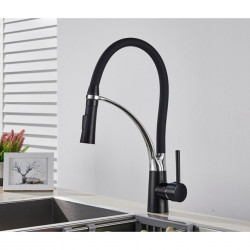 Baterie chiuveta bucatarie, Blackswan, Tip M59, model negru/ crom, dimensiune 43 cm
