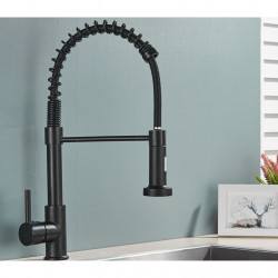 Baterie chiuveta bucatarie, Blackswan, Tip M107 cu 2 moduri, model negru cu puncte albe, dimensiune 44 cm