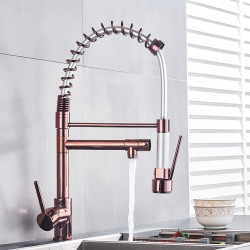 Baterie chiuveta bucatarie, Blackswan, Tip M119 cu 2 moduri, model rose gold, dimensiune 51 cm