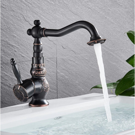 Baterie chiuveta baie, Blackswan, Tip M36, model negru antichizat, dimensiune 21.3 cm