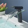 Baterie chiuveta baie, Blackswan, Tip M91 cascada, model negru mat, dimensiune 18 cm