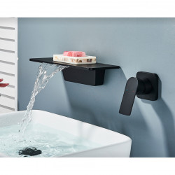 Baterie chiuveta baie, Blackswan, Tip M93 Cascada, model negru mat, dimensiune 30 cm