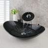 Set lavoar si baterie, Blackswan, Tip M26, model negru/ dungi, dimensiune 54 cm