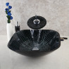 Set lavoar si baterie, Blackswan, Tip M27, model negru/ dungi, dimensiune 42 cm