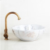 Set chiuveta baie si baterie bronz antichizat, Blackswan, Tip M34, model alb floral , dimensiune 42 cm