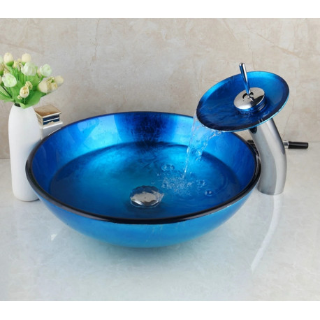 Set lavoar si baterie, Blackswan, Tip M43, model albastru regal, dimensiune 42.5 cm