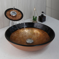 Set lavoar si baterie, Blackswan, Tip M48, model maroniu/ negru, dimensiune 42 cm