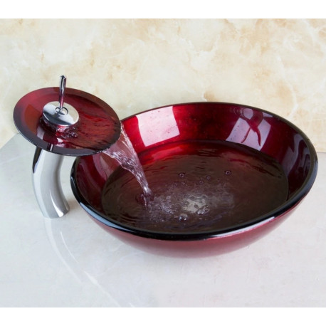 Set lavoar si baterie, Blackswan, Tip M87,model burgundy, dimensiune 41.5 cm
