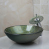 Set lavoar si baterie, Blackswan, Tip M88, verde/ auriu, 42 cm