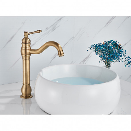 Baterie chiuveta baie, Blackswan, Tip M152, model bronz antichizat lung, dimensiune 32.5 cm