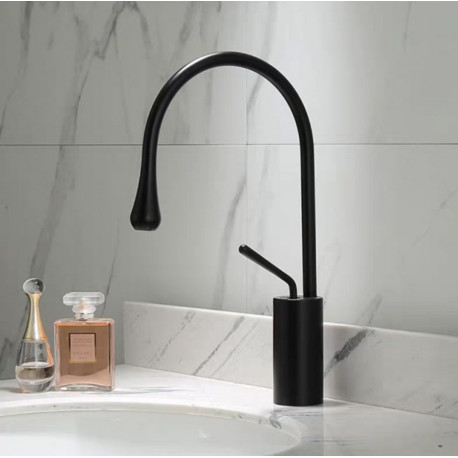 Baterie chiuveta baie, Blackswan, Tip M66, model negru mat, dimensiune 39 cm