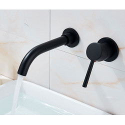 Baterie chiuveta baie, Blackswan, Tip M68, model negru mat, dimensiune 20.5 cm