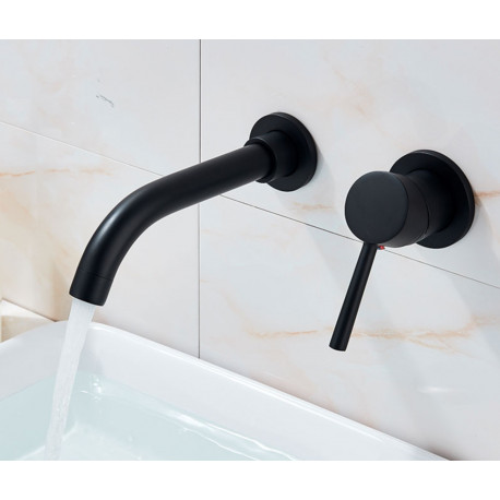 Baterie chiuveta baie, Blackswan, Tip M68, model negru mat, dimensiune 20.5 cm