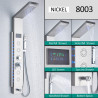 Panel dus, Blackswan, Tip M8003, model nichel cu pipa, afisaj digital, LED si functii SPA, dimensiune 125 cm