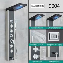 Panou dus, Blackswan, Tip M9004 model negru cu LED, afisaj digital, pipa si functii SPA, dimensiune 112 cm