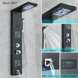 Panel dus, Blackswan, Tip M9007 model negru cu LED, afisaj digital, pipa si functii SPA, dimensiune 114 cm