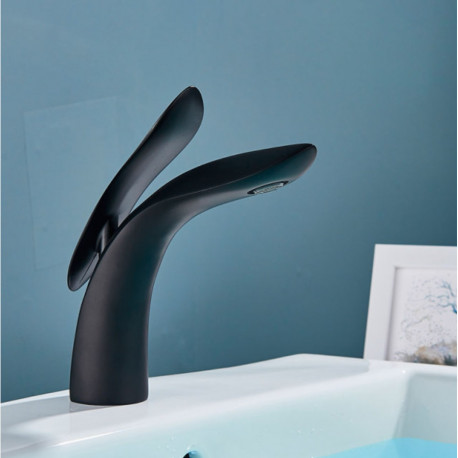 Baterie chiuveta baie, Blackswan, Tip M89, model negru mat, dimensiune 20 cm