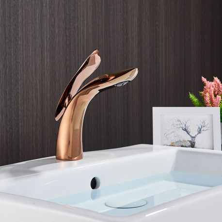 Baterie chiuveta baie, Blackswan, Tip M90, model rose gold, dimensiune 20 cm