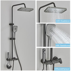 Coloana dus, Blackswan, Tip M168, model gri antracit ajustabil, cu pipa ascunsa si dus cu presiune, dimensiune 120 cm
