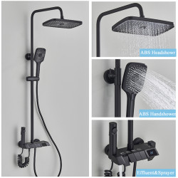 Coloana dus, Blackswan, Tip M169, model negru ajustabil, cu display LCD, pipa ascunsa si dus cu presiune, dimensiune 120 cm
