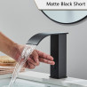Baterie chiuveta baie, Blackswan, Tip M183, model negru scurt cu pipa tip cascada si senzor, dimensiune 15 cm